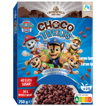 Сухой Завтрак Щенячий Патруль  Crownfield Paw Patrol Choco Treats, 750 г