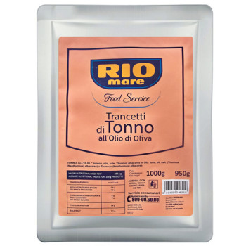 Тунець в Оливковій Олії Rio mare Trancetti di Tonno all`Olio di Oliva 1000 г