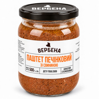Консерва Вербена Паштет печінковий зі свининою 500г