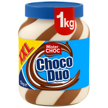 Шоколадна паста Mister CHOC Choco Duo XXL шоколадно-молочна з горіхом 1 кг