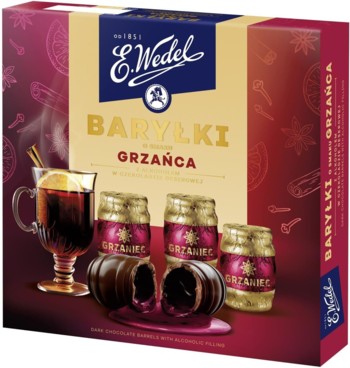 Цукерки з Алкогольною начинкою E.Wedel Happy Barrels Mulled Wine Flavour 200г