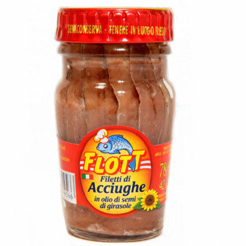 Філе Анчоуса в Олії Flott Filetti di Acciughein olio di semi di girasole  78 г