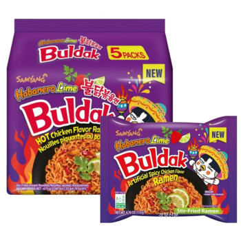 Лапша Рамен з перцем Хабанеро та Лаймом Samyang Buldak Habanero Lime 675г (5шт х 135г)