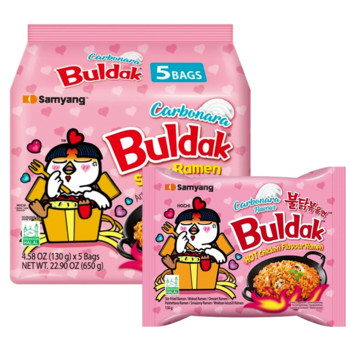 Лапша Рамен Карбонара Samyang Buldak Carbonara Flavour 650г (5шт х 130г)