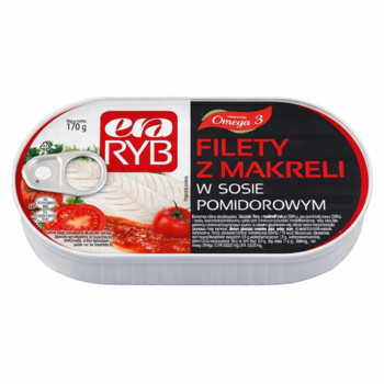 Філе Макрелі у томатах  Era Ryb Filety z Makreli w Sosie Pomidorowym 170 г