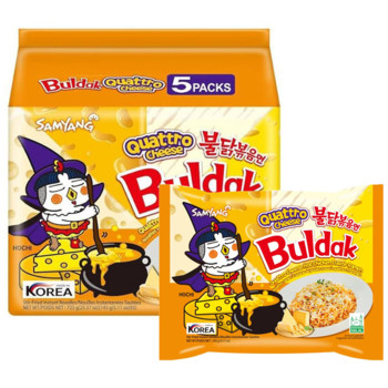 Лапша Рамен Чотири Сири Samyang Buldak Quattro Cheese 725г (5шт х 145г)
