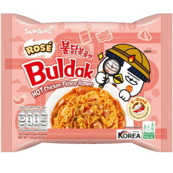 Локшина Рамен Вершково-гостра з соусом "Роуз" Samyang Buldak Rose 140 г