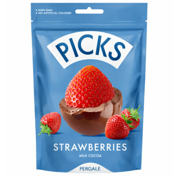 Полуниця Сублімована в Молочному Шоколаді Pergale Picks Strawberries Milk Cocoa 90 г