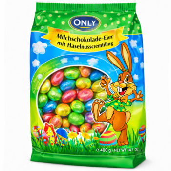 Цукерки Шоколадні яйця ONLY з горіхово-кремовою начинкою (Малі)  400 г