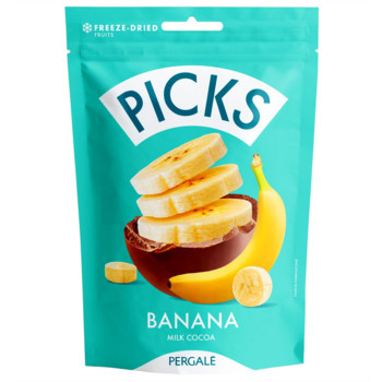Банан Сублімований в Молочному Шоколаді Pergale Picks Banana Milk Cocoa 90 г