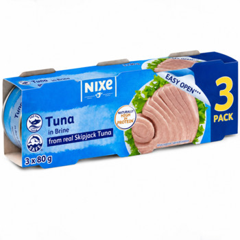 Філе Тунця у Власному Соку Nixe Tuna Fillets Natural 240 г (3шт х 80г)