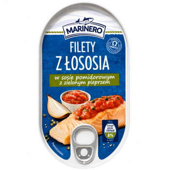 Філе Лосося в Томатному Соусі з Зеленим Парцем Marinero Filety z Lososia w Sosie Pomidorowym z Zielonym Pieprzem 170 г