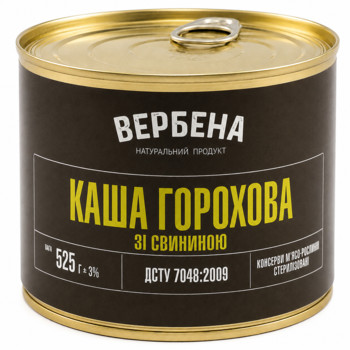 Консерва Вербена Каша Горохова зі Свининою Ж/Б 525 г