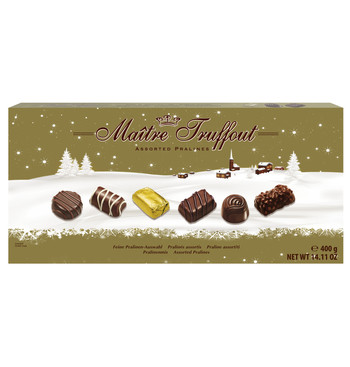 Шоколадные конфеты Maitre Truffout Assorted Pralines, (зимняя серия ) 400 г