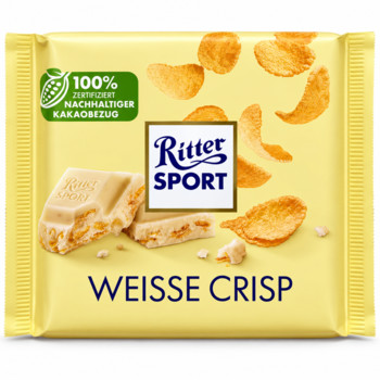 Шоколад  Ritter Sport Weisse Crisp (Білий з Хрусткими Пластівцями) 100 г