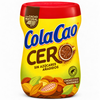 Какао-напій Розчинний ColaCao Cero без Додавання Цукру з Клітковиною 325 г