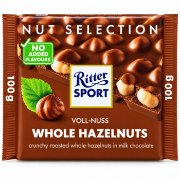Шоколад  Ritter Sport Whole Hazelnuts (Молочний з цілим Фундуком) 100 г