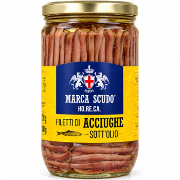 Філе Анчоуса в Олії Marca Scudo HO.RE.CA. Filetti di Acciughe in Sott'Olio 720 г
