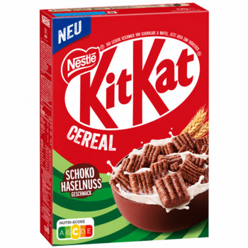Сухий Сніданок Шоколадні Подушечки з Горіховим Смаком Kit Kat Nestle Cereal Schoko Haselnuss 300 г