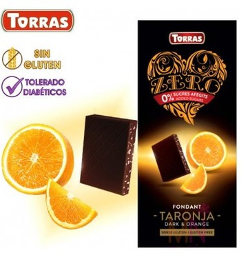 Шоколад Torras zero, Dark Orang, без глютену, 125 г