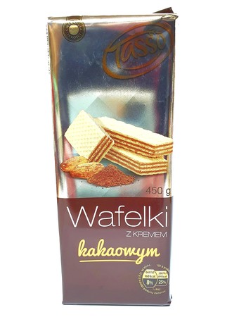 Вафлі Tasso, Wafelki z kremem kakaowym (шоколадні), 450 г