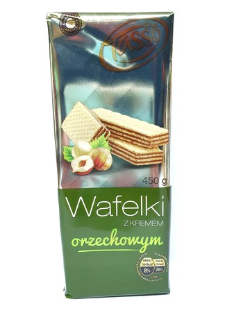 Вафли Tasso, Wafelki z kremem  orzechowym (ореховые), 450 г