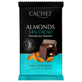Шоколад Cachet чорний з мигдалем 54% какао , 300г. (21644)