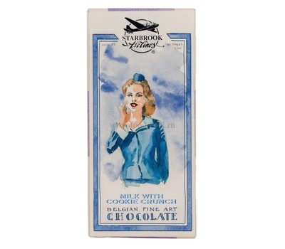 Шоколад Starbrook Airlines, Milk with Cookie Crunch Belgian Fine Art Chocolate, 100 г