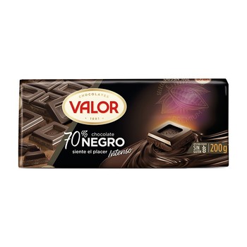 Шоколад Valor  Negro siente el placer intenso ( 70% какао , без глютена ) 200 г.