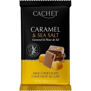 Шоколад Cachet молочний з карамелью та морською сілью  32% какао , 300г. (21646)