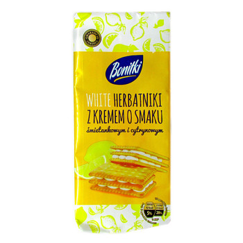 Печиво Bonitki WHITE, з вершково-лимонним кремом, 216 г
