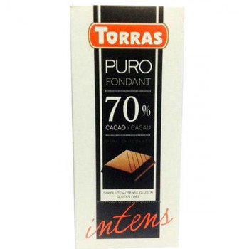 Шоколад Torras PURO 70% (чорний 70%) без глютену, 200 г