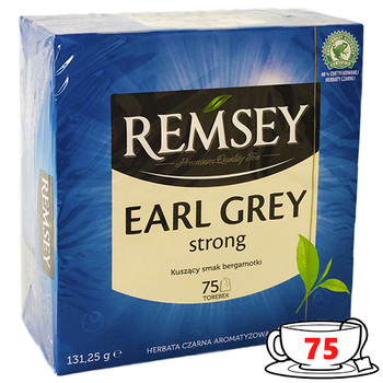 Чай REMSEY Earl Grey strong, 131,25 г. (75 пакетиків)
