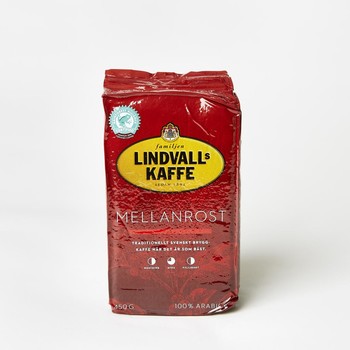 Кава Lindvalls Kaffe Mellanrost 100% арабіка, 450 г. мелена