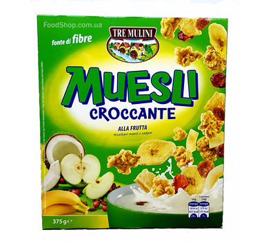 Мюслі Tre Mulini, Muesli Croccante alla Frutta, 375 г
