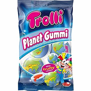 Желейні цукерки в формі планети Земля, Trolli Planet Gummi, 75 г
