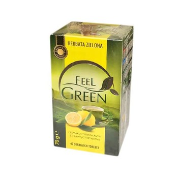 Чай Feel Green зелений з лимоном, 40 пакетів, 70 г